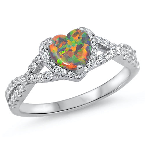 Anillo Corazón black Opal Plata 925