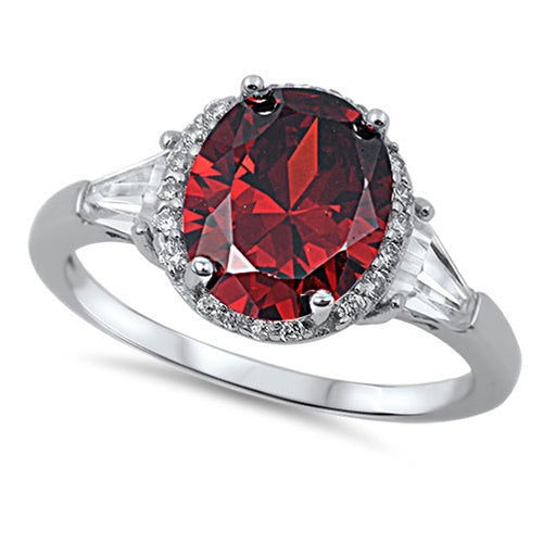 Anillo Garnet Zirconia Plata 925