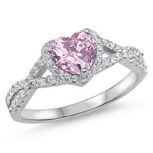 Anillo corazón pink Plata 925