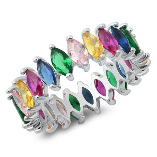 Anillo Marquis Band  Multicolor Plata 925