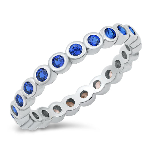 Anillo Band Azul Plata 925