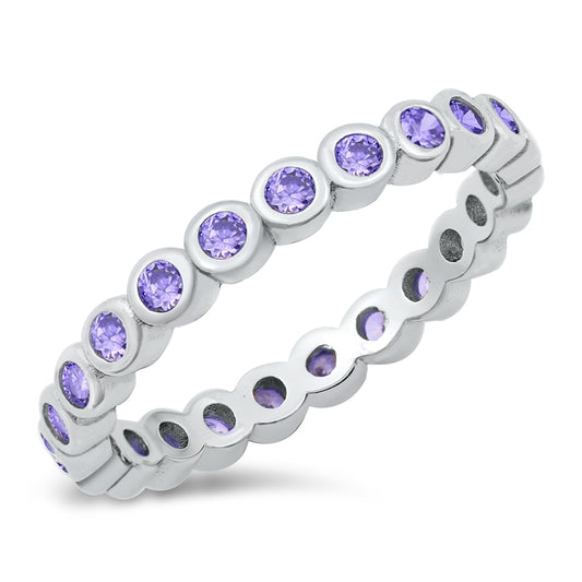 Anillo Band Amethyst Plata 925