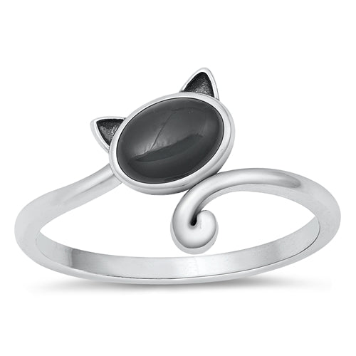 Anillo Gatito onyx Plata 925