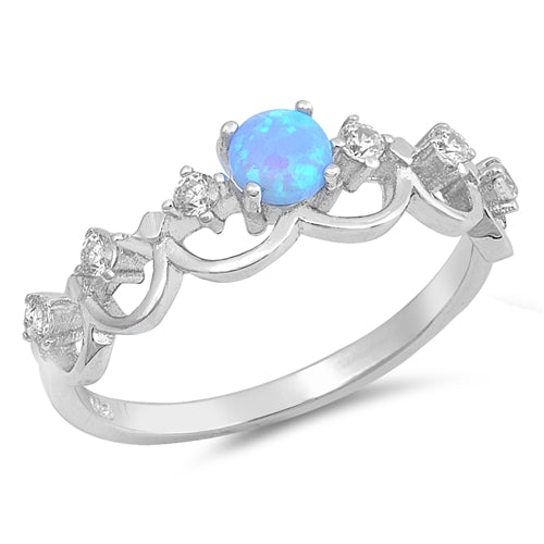 Anillo Azul Ópalo Plata 925