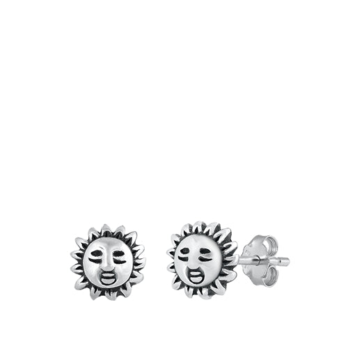 Stud Earrings Sun Plata 925