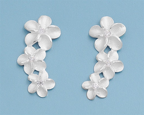 Plumeria Earrings Plata 925