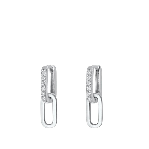 Rectangular Hoop Earrings Plata 925