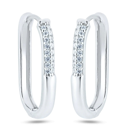 Oval Hoop Earrings Plata 925