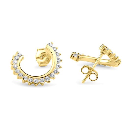 Hoop Clear CZ Earrings Plata 925