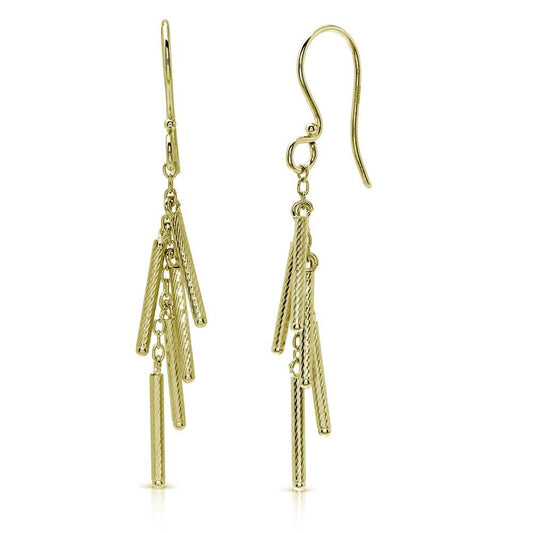 Gold Plated Bar Earrings Plata 925