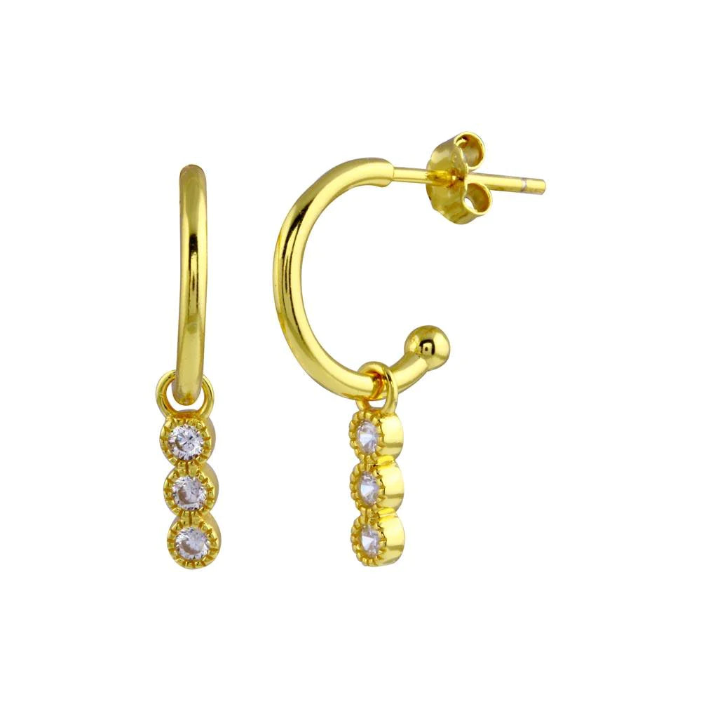 Dangling Hoop Earrings Plata 925