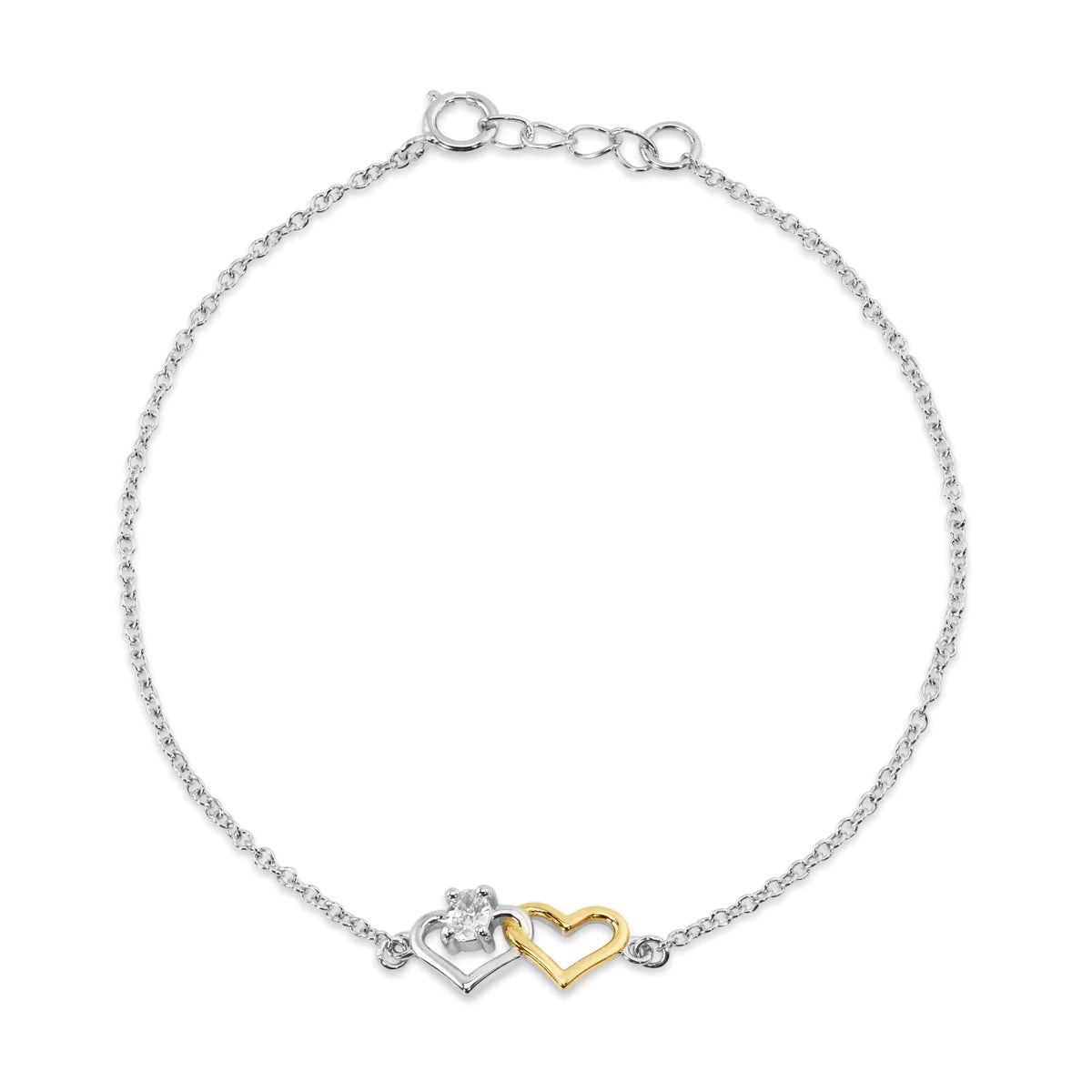 Heart Clear CZ Bracelet Plata 925