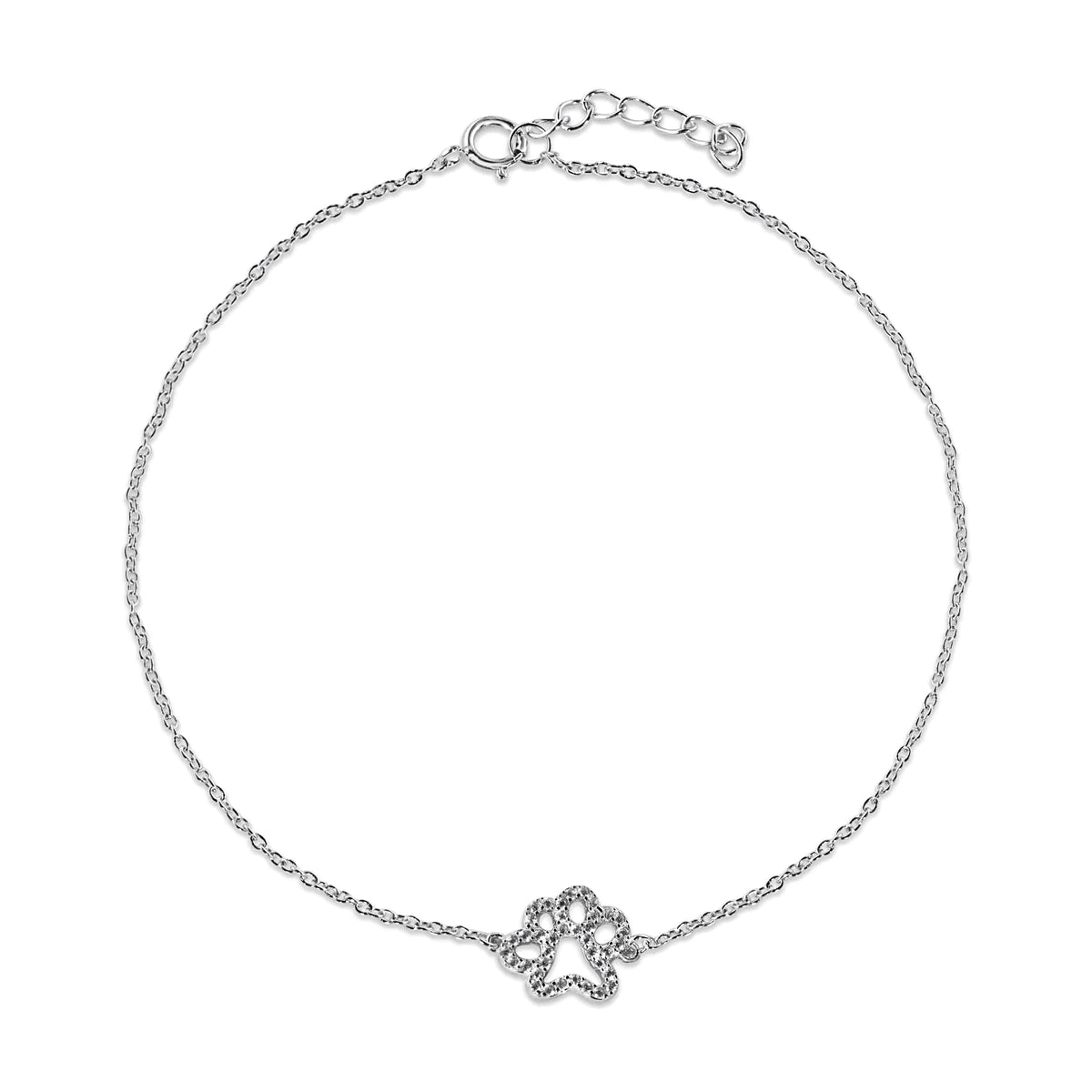 Dog Paw Anklet Plata 925