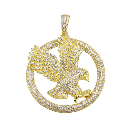 Eagle CZ Hip Hop Pendant plata 925