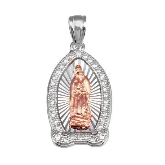 Lady of Guadalupe CZ Pendant Plata 925