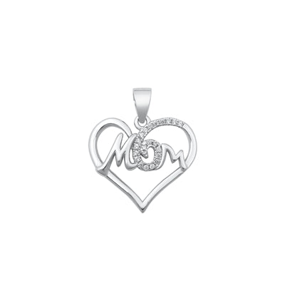 Mom Heart Pendant Plata 925